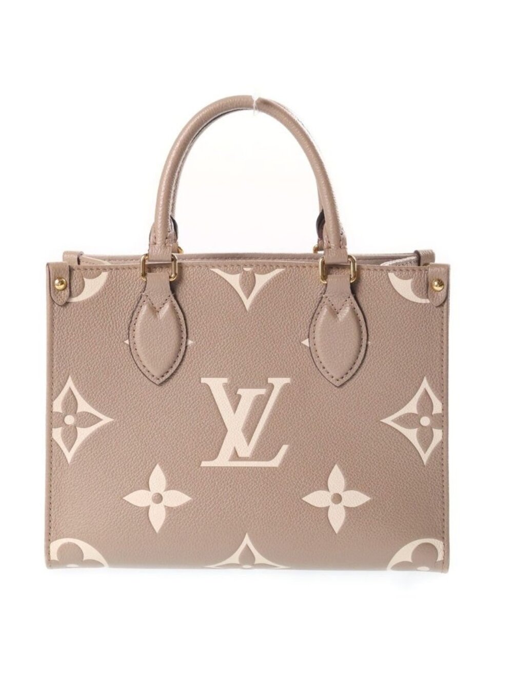 Louis Vuitton Monogram Empreinte On The Go PM 2-Way Shoulder Bag Beige Leather